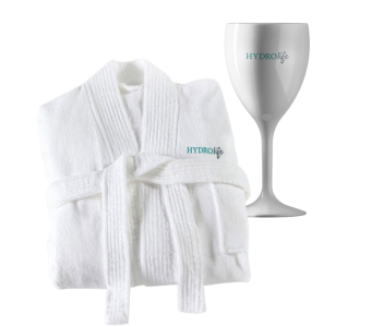2 robes and FREE set of 4 glasses